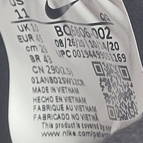 Nike Blazer Mid 77 Men's Black Sneakers BQ6806-002 US Size 11 - Picture 8 of 8